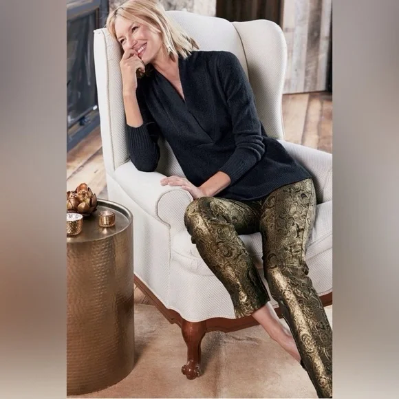 Soft Surroundings Gold Patterned Pants - Picture 15 of 16